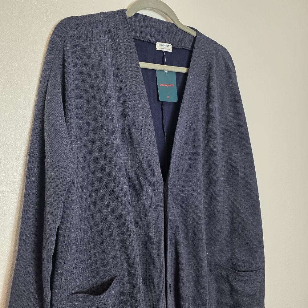 NWT Tommy John Zen Waffle Long Line Cardigan Size Small - Picture 10 of 14